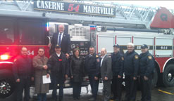 Marieville se dote d’un nouveau camion de pompier à échelle