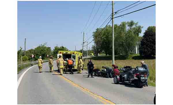 Collision impliquant une moto &agrave; Richelieu