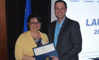 Jean-François Roberge en compagnie de Marie-Michèle Nahas (Maison Simonne Monet-Chartrand).