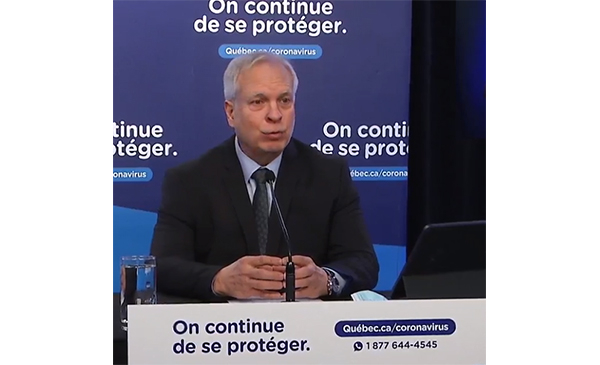 Le directeur national de santé publique par intérim, Luc Boileau (Photo: capture d&#039;écran)