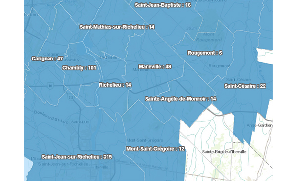 COVID-19 : état de la situation par municipalité en date du 12 juin