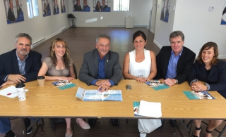 Serge Gélinas, Sandra Bolduc, Denis Lavoie, Paula Rodrigues, Marc Bouthillier et Julia Girard-Desbiens