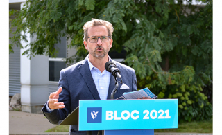 Yves-François Blanchet, chef du Bloc Québécois et candidat dans la circonscription de Beloeil-Chambly (Photo: Mathieu Tye)