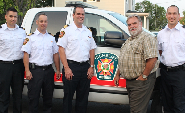  Sébastien Leblanc, Éric Marin, Martin Gougeon, Jacques Ladouceur et Simon Santerre-Blanchard.