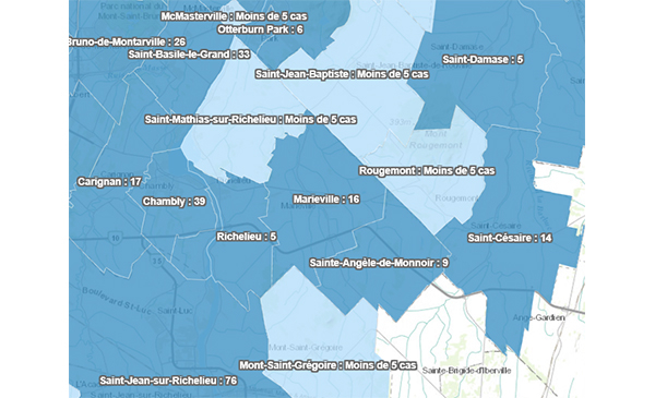 COVID-19 : 39 cas confirmés à Chambly